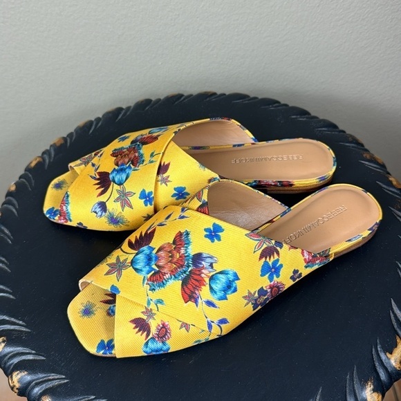 REBECCA MINKOFF Anden Floral Print Crossover Peep Toe Slide Sandal Mule, size 7 - Picture 5 of 7